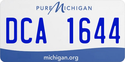 MI license plate DCA1644