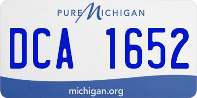 MI license plate DCA1652
