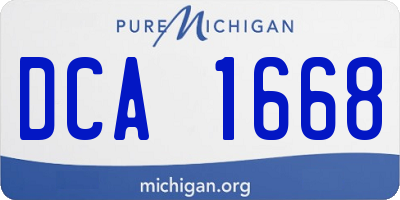 MI license plate DCA1668
