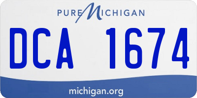 MI license plate DCA1674