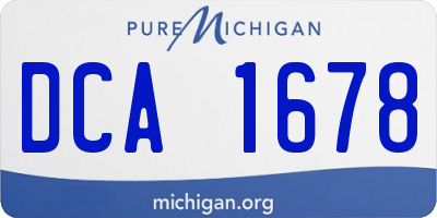 MI license plate DCA1678