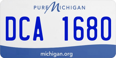 MI license plate DCA1680