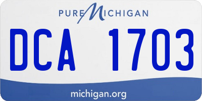 MI license plate DCA1703