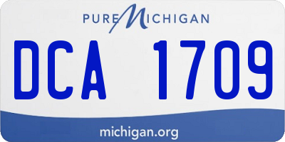 MI license plate DCA1709