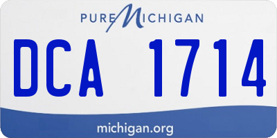 MI license plate DCA1714
