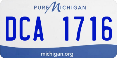 MI license plate DCA1716