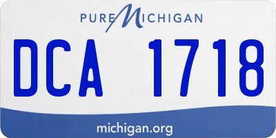MI license plate DCA1718