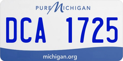 MI license plate DCA1725