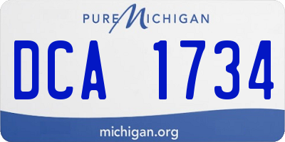MI license plate DCA1734