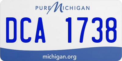 MI license plate DCA1738