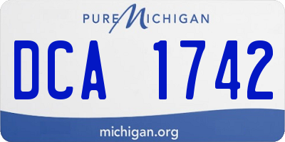 MI license plate DCA1742
