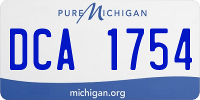 MI license plate DCA1754