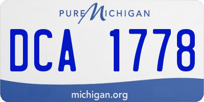 MI license plate DCA1778
