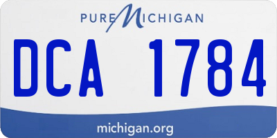MI license plate DCA1784