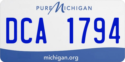 MI license plate DCA1794