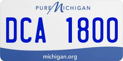 MI license plate DCA1800