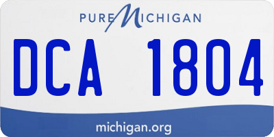 MI license plate DCA1804