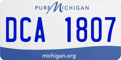 MI license plate DCA1807