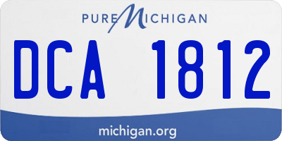 MI license plate DCA1812