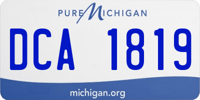 MI license plate DCA1819