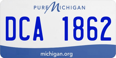 MI license plate DCA1862