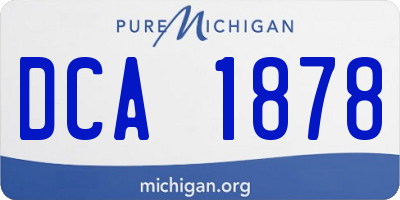 MI license plate DCA1878