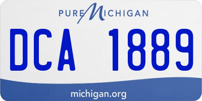 MI license plate DCA1889