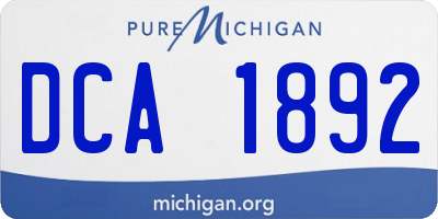MI license plate DCA1892