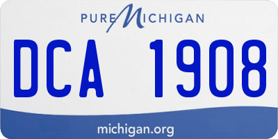 MI license plate DCA1908