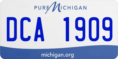 MI license plate DCA1909