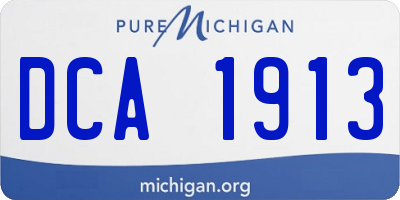 MI license plate DCA1913