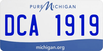 MI license plate DCA1919