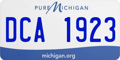 MI license plate DCA1923