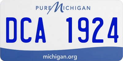 MI license plate DCA1924