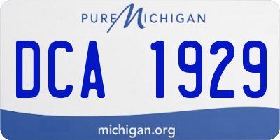 MI license plate DCA1929