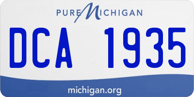 MI license plate DCA1935