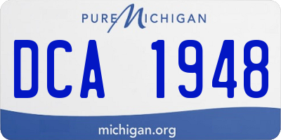MI license plate DCA1948