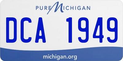 MI license plate DCA1949