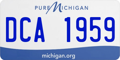 MI license plate DCA1959