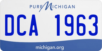 MI license plate DCA1963