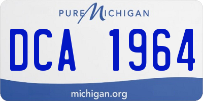 MI license plate DCA1964