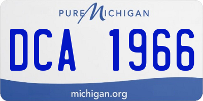 MI license plate DCA1966