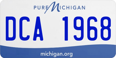 MI license plate DCA1968