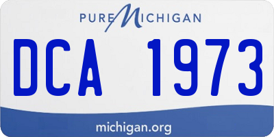 MI license plate DCA1973