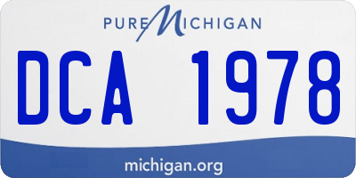 MI license plate DCA1978