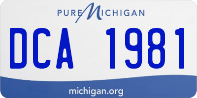 MI license plate DCA1981