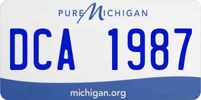 MI license plate DCA1987