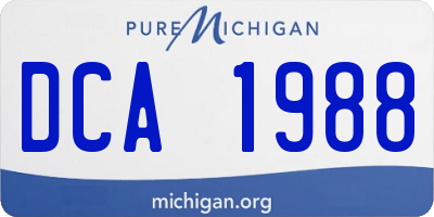 MI license plate DCA1988