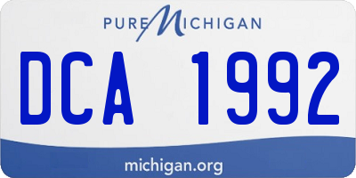MI license plate DCA1992