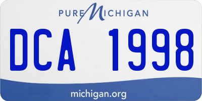 MI license plate DCA1998